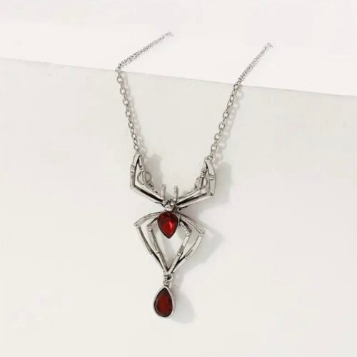 red spider drop necklace