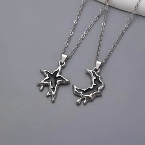 2 moon and star necklaces