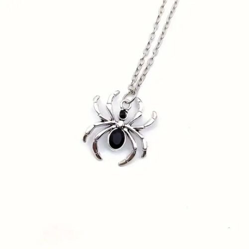spider black necklace
