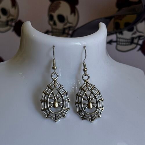 web spider earrings