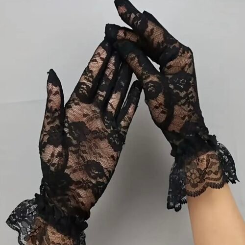 elegant black lace gloves