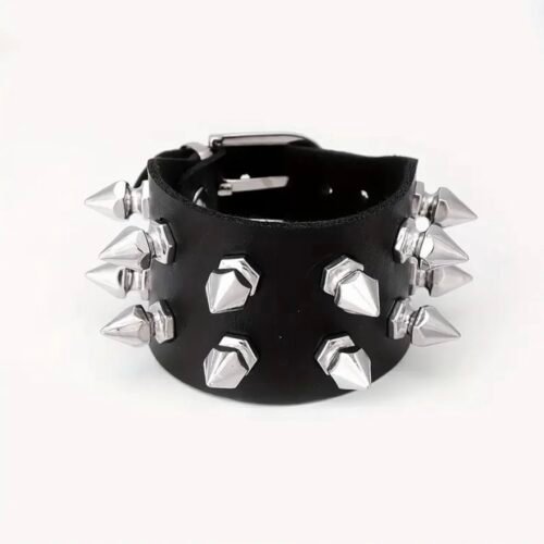 two rows spiked punk bracelet n•2