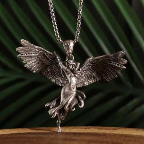 BIG pendant angel necklace