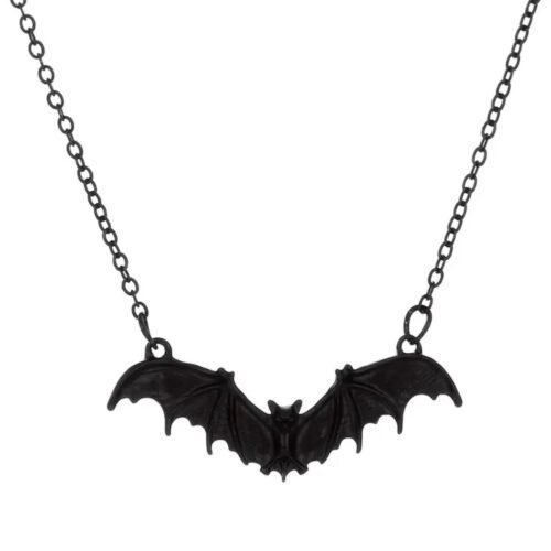 bat black necklace