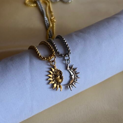 2 moon and sun necklaces small