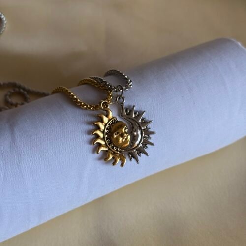 2 sun and moon necklaces