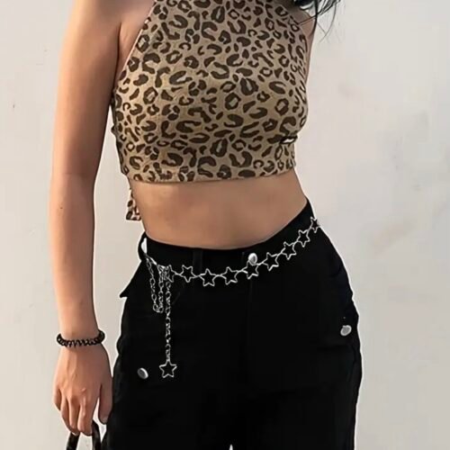 silver stars waist chain