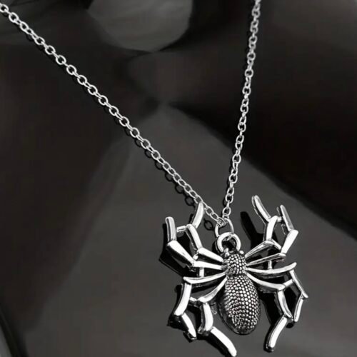big silver spider necklace