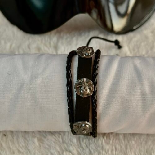 skeleton bolt punk bracelet