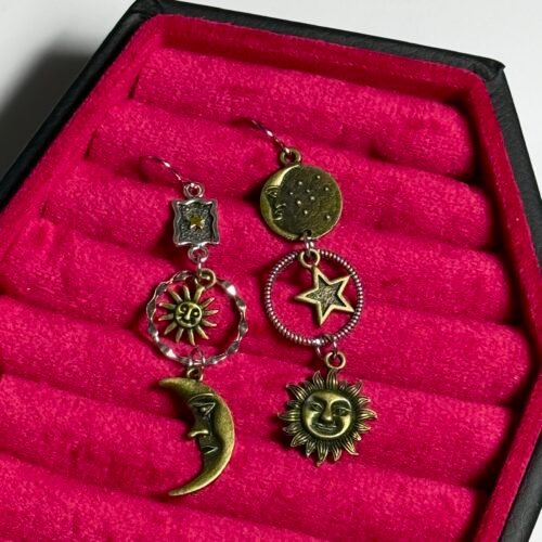 sun and moon vintage earrings
