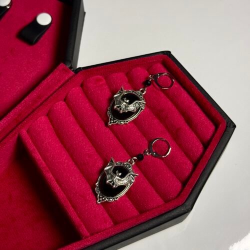 oval bat earrings