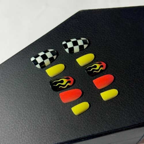 racing press on nails