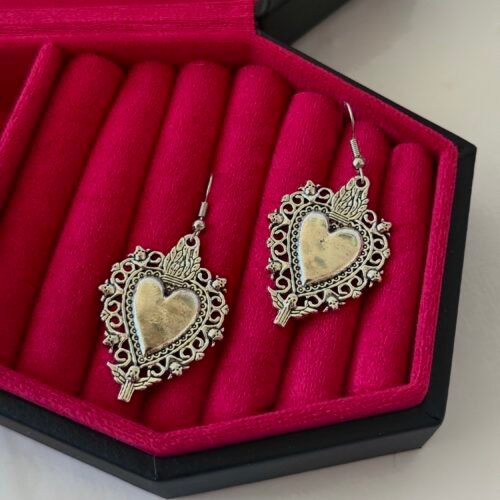 gothic heart earrings