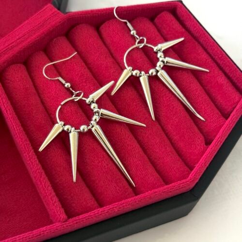 silver spiked earrings