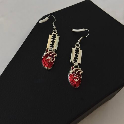 heart blade earrings