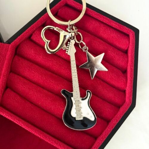 black guitar keychain
