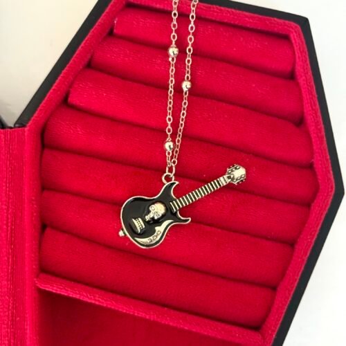 skull guitar necklace