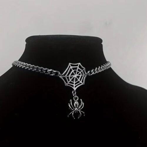 spider web silver chocker
