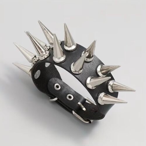 double studded punk braclet