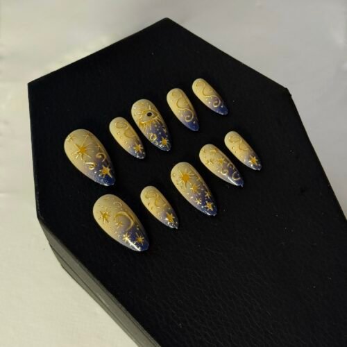 Sunset Eclipse press on nails