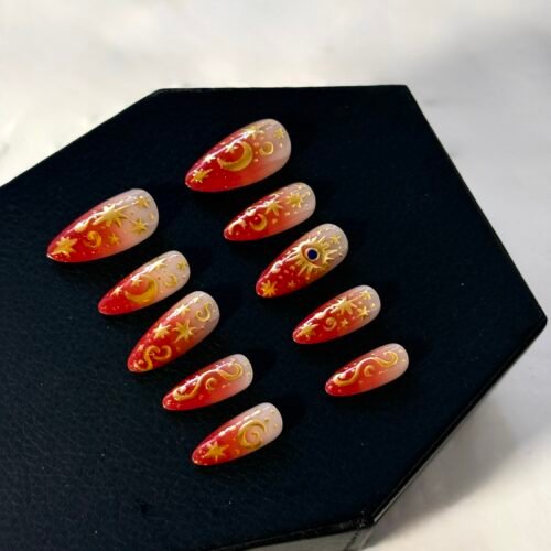 Red Eclipse press on nails