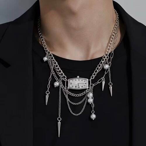 clock necklace