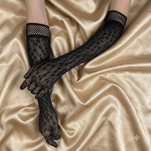 elegant fishnet gloves