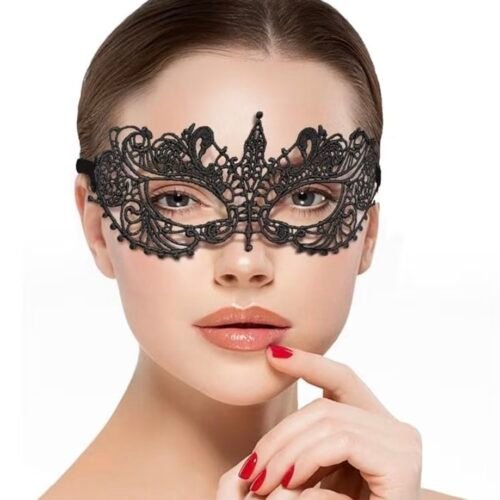 masquerade black lace mask 2